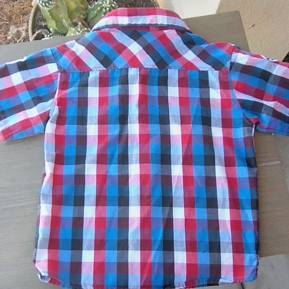 2/8 American Hero Plaid Button Up Shirt For Toddlers Size 4T - Picture 7 of 16